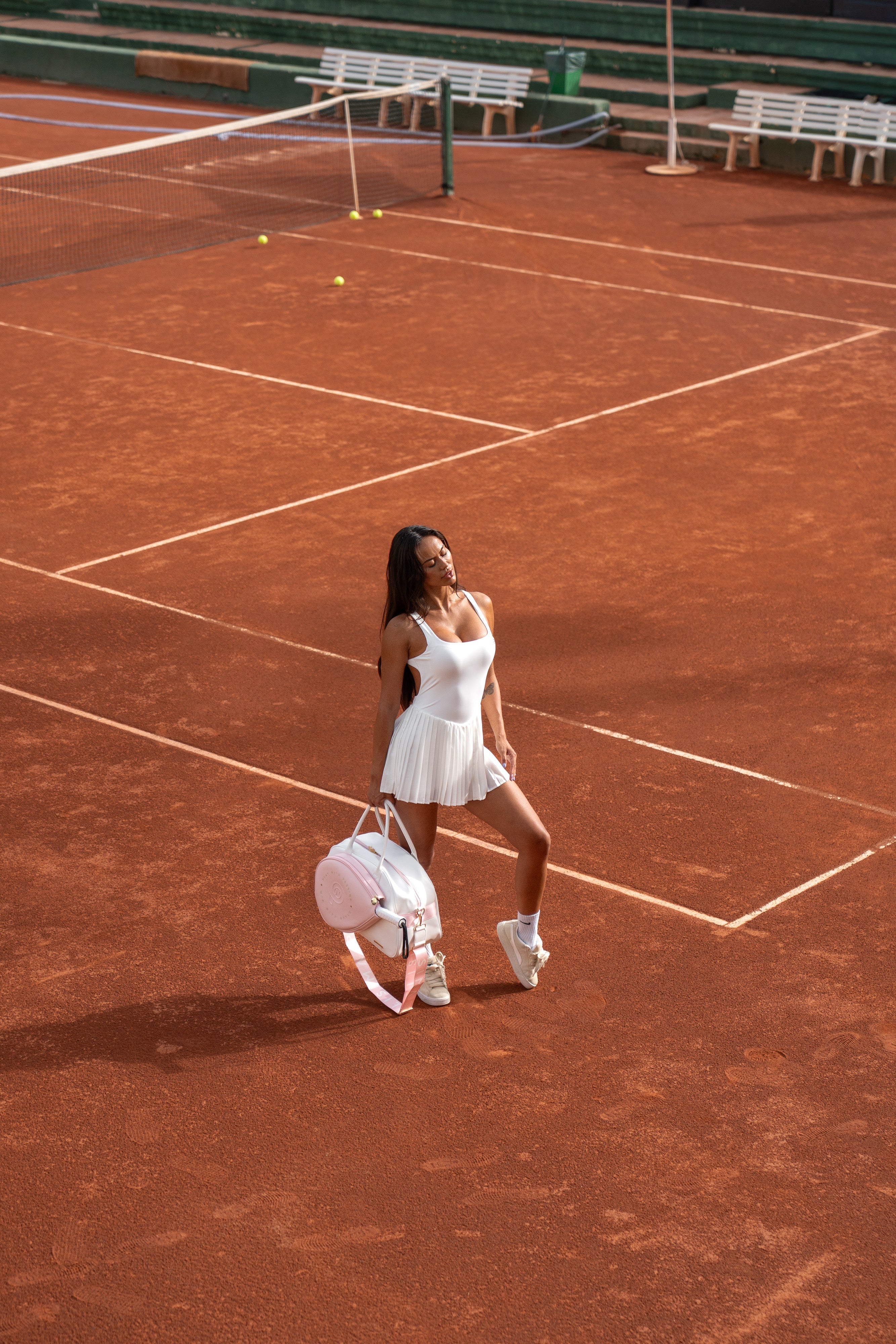 Vestido de pádel para mujer en blanco PADELISIMA, tejido de lycra y nylon