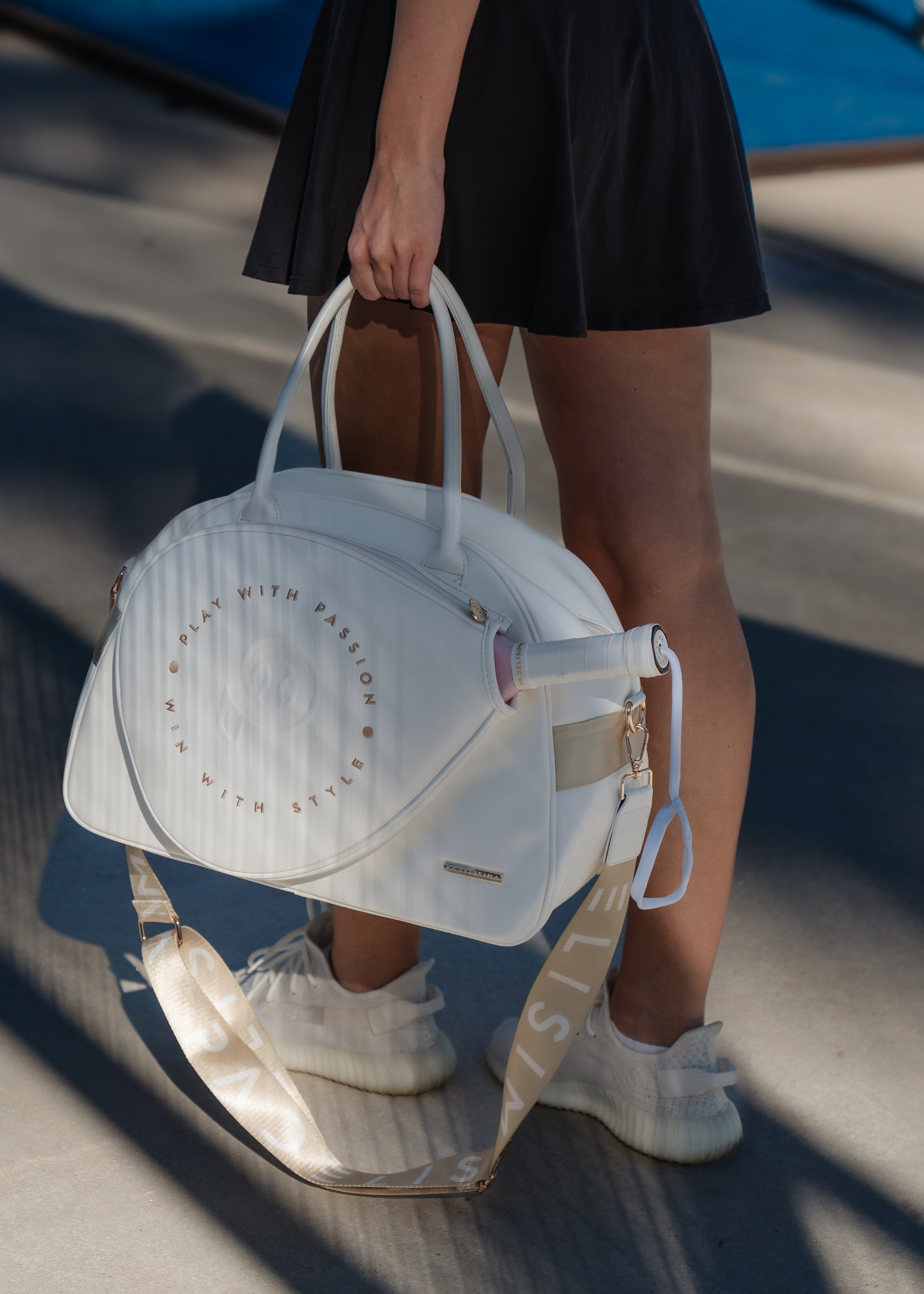 Paletero de mujer blanco y oro, Talla M