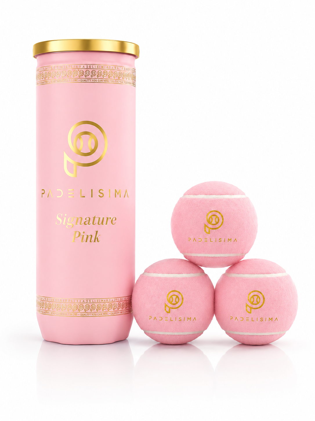 Pelotas de Pádel Rosa Premium Padelisima Signature Pink | Rendimiento profesional | Logo dorado