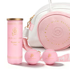 Pelotas de pádel rosa premium PADELÍSIMA con logo dorado