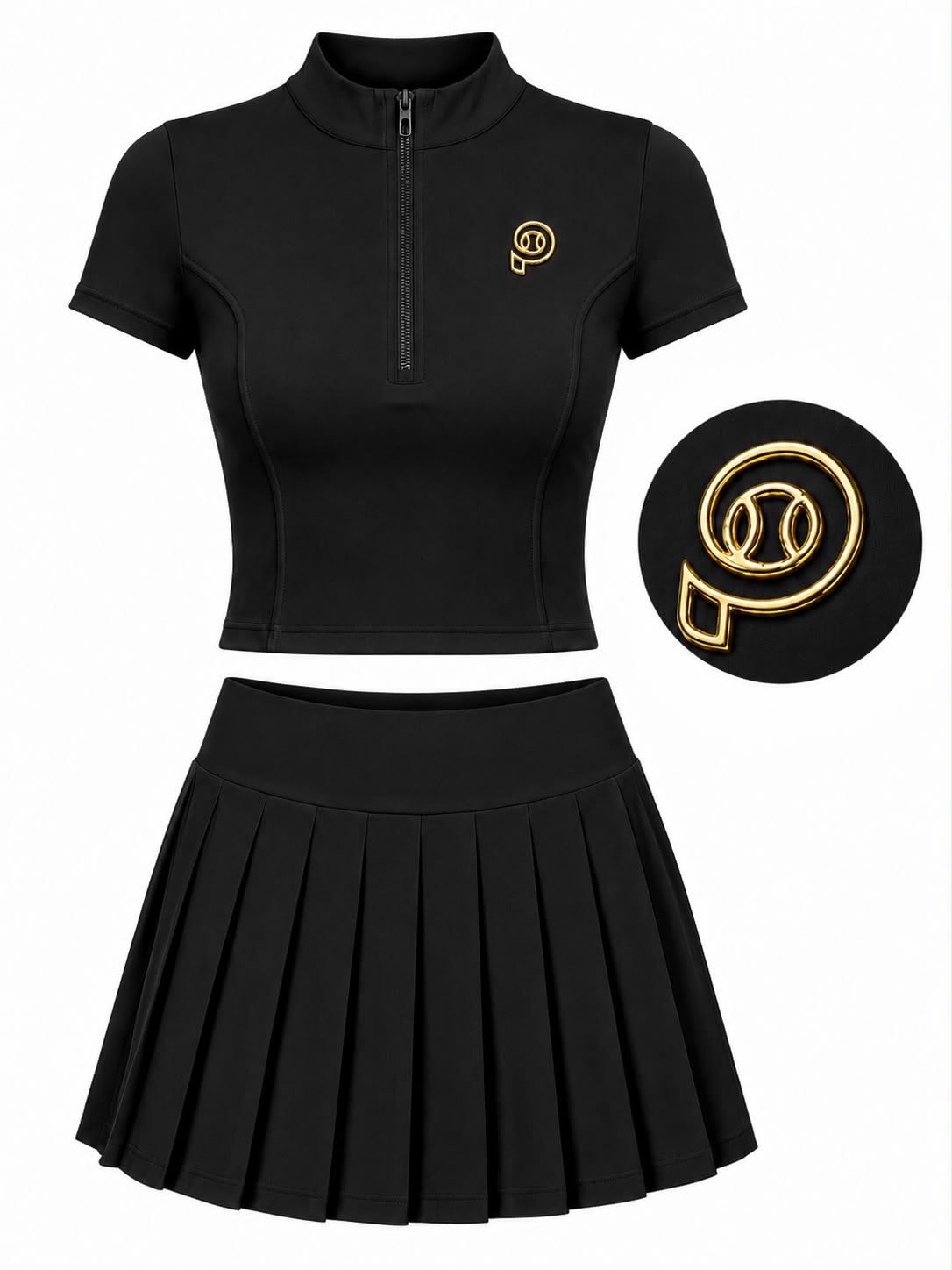 Conjunto de pádel de mujer negro PADELISIMA