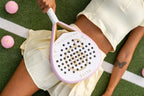 Pala de pádel de mujer blanca PADELISIMA ELITE 12K con canto rosa mate