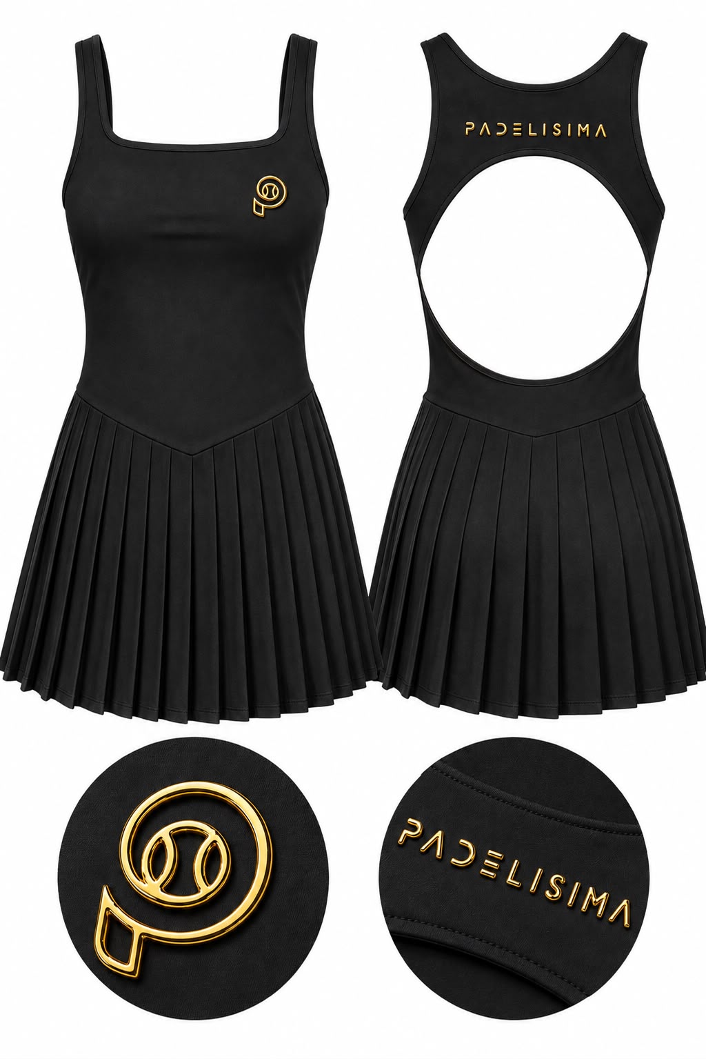 Vestido de pádel negro de mujer PADELISIMA